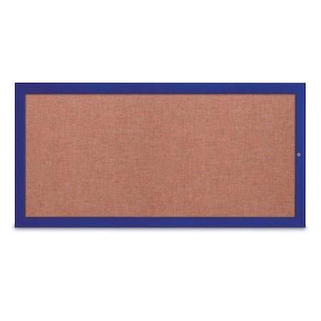 Slim Enclosed Corkboard, 24x36, White Alum Frame/Pearl
